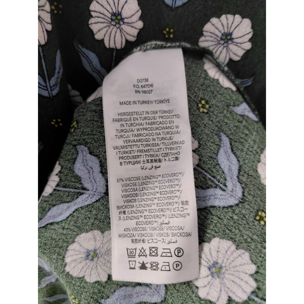 Boden Dress Women's US 12R Long Green Blue Floral Maxi Viscose Side Pockets - Picture 8 of 12